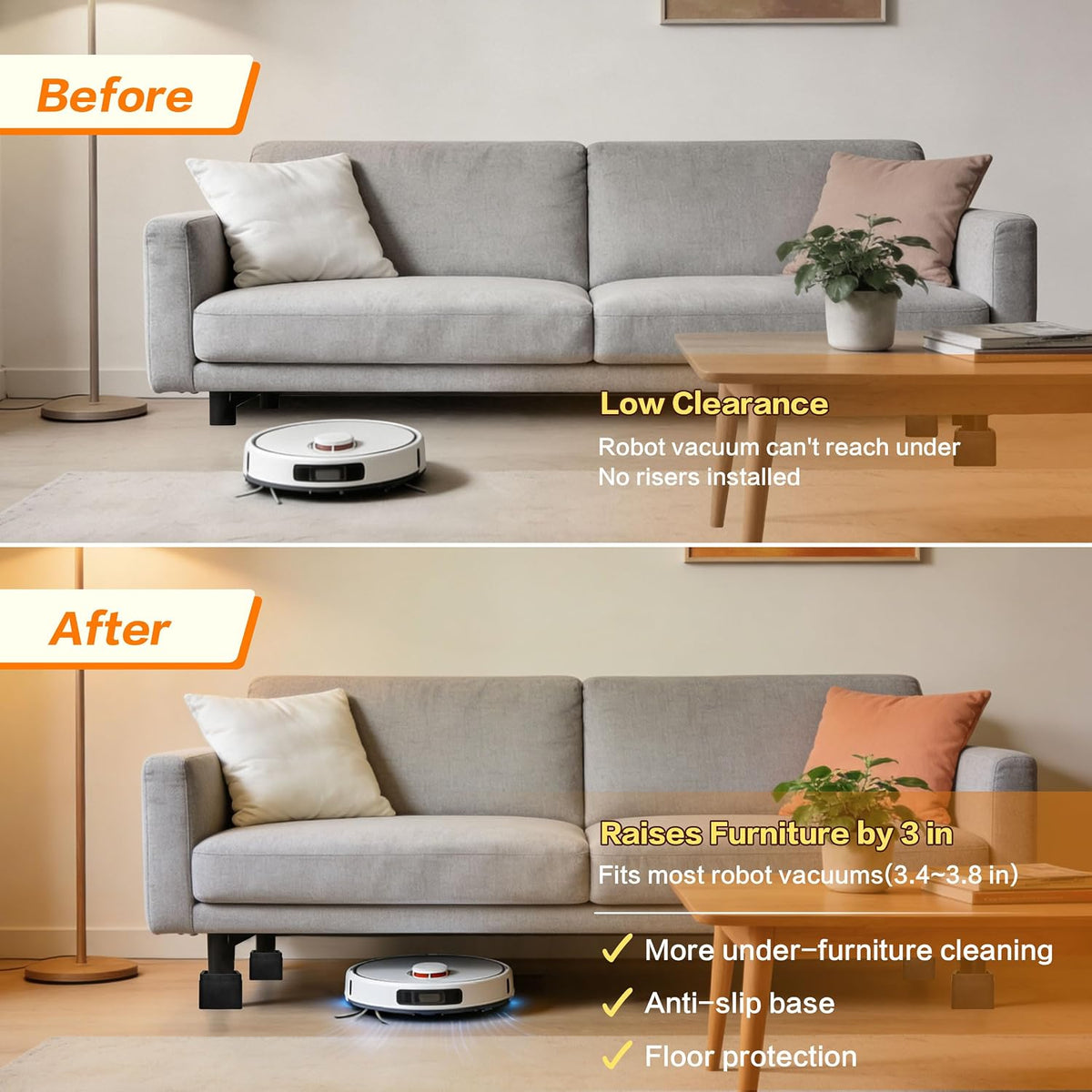 BTSD-home Bed Risers 3 Inch