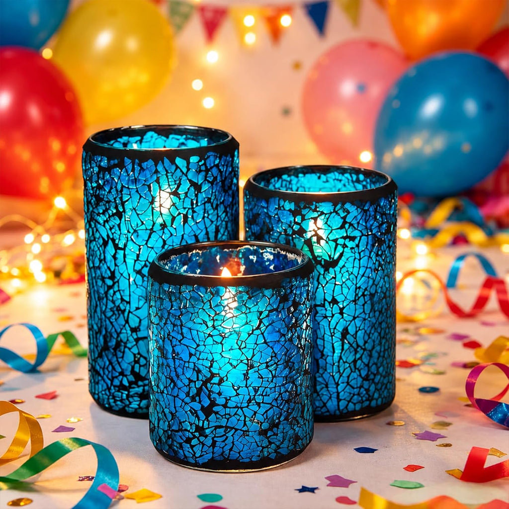 Flameless Glass Candles with Remote, Realistic Wax LED Pillar Candles JL-MB