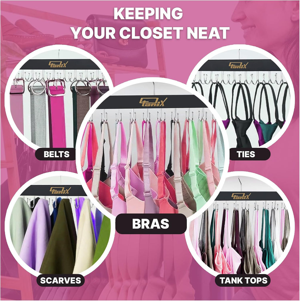 2 Pack Tank Top Hangers Space Saving, Bra Hangers for Closet Organizer, Bra Organizer for Closet, Space Saving Organizers and Storage for Dorm & Apartment for Tankto (Black)