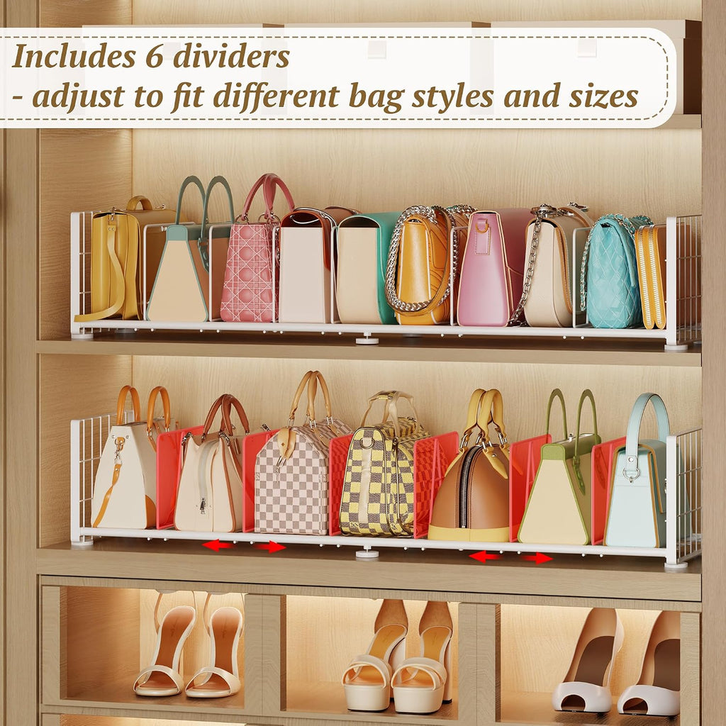 Purse Organizer for Closet,Adjustable Handbag Organizer with Shelf Dividers