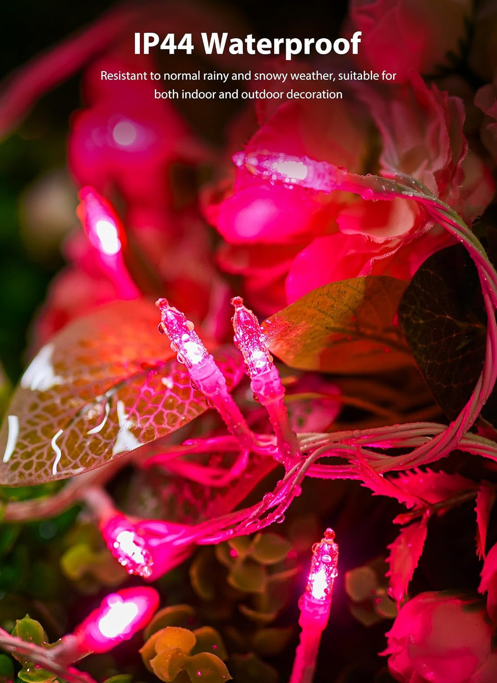 2 Pack Pink Christmas Mini Lights, Total 78Feet 200LED Pink String Light with 8 Lighting Modes, Connectable Valentine's Lights for Indoor Outdoor Valentine's Day Garland Wreath Holiday Decorations