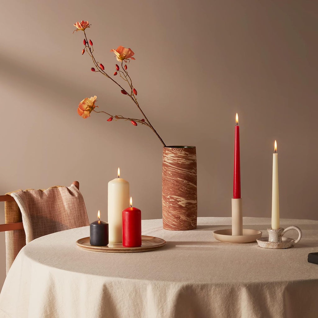 Bolsius Smooth Taper Candles - Ivory - Pack of 32 - Decorative Household Candles - Burning Time 7 Hours - Unscented - Contains Natural Vegan Wax - Without Palm Oil - 24.5 cm