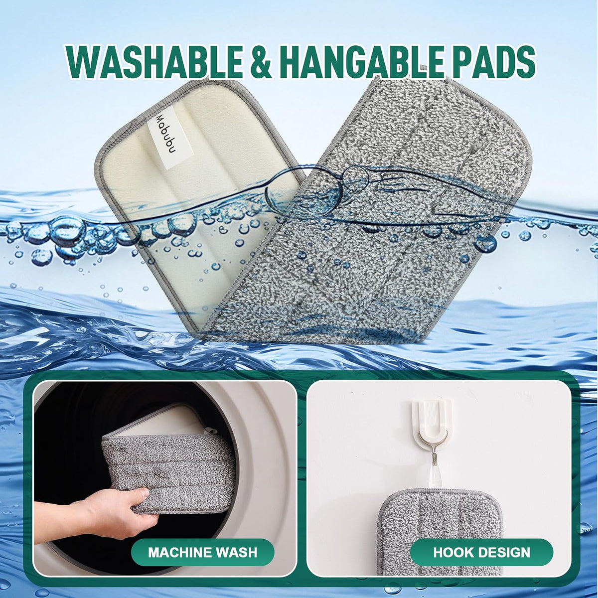 8 Pack Microfiber Spray Mop Replacement Pads for Swiffer PowerMop
