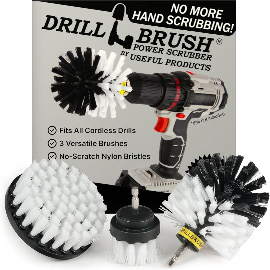 Drillbrush Car Detailing Kit - Soft Drill Brush Set - Nylon Scrub Brush