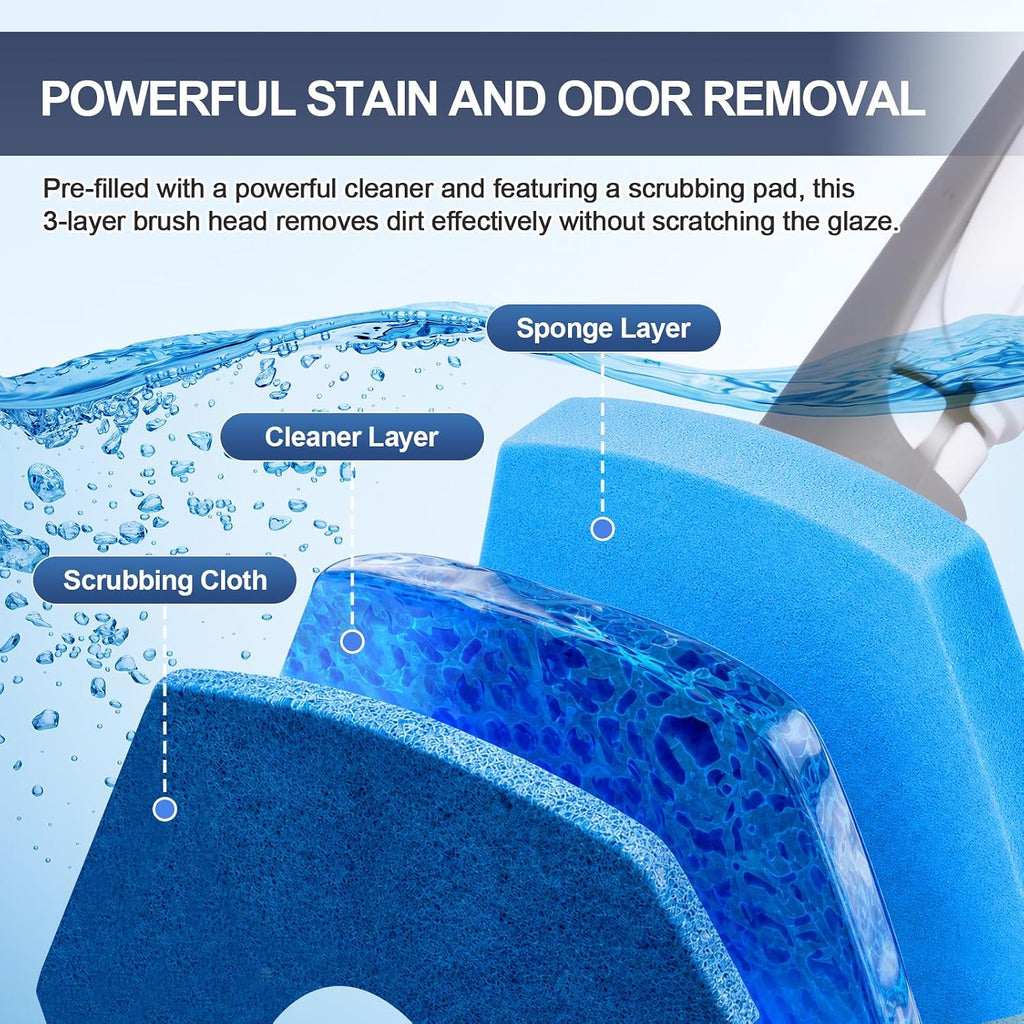 BOOMJOY Disposable Toilet Brush with 32 Toilet Bowl Cleaners Wand Refills