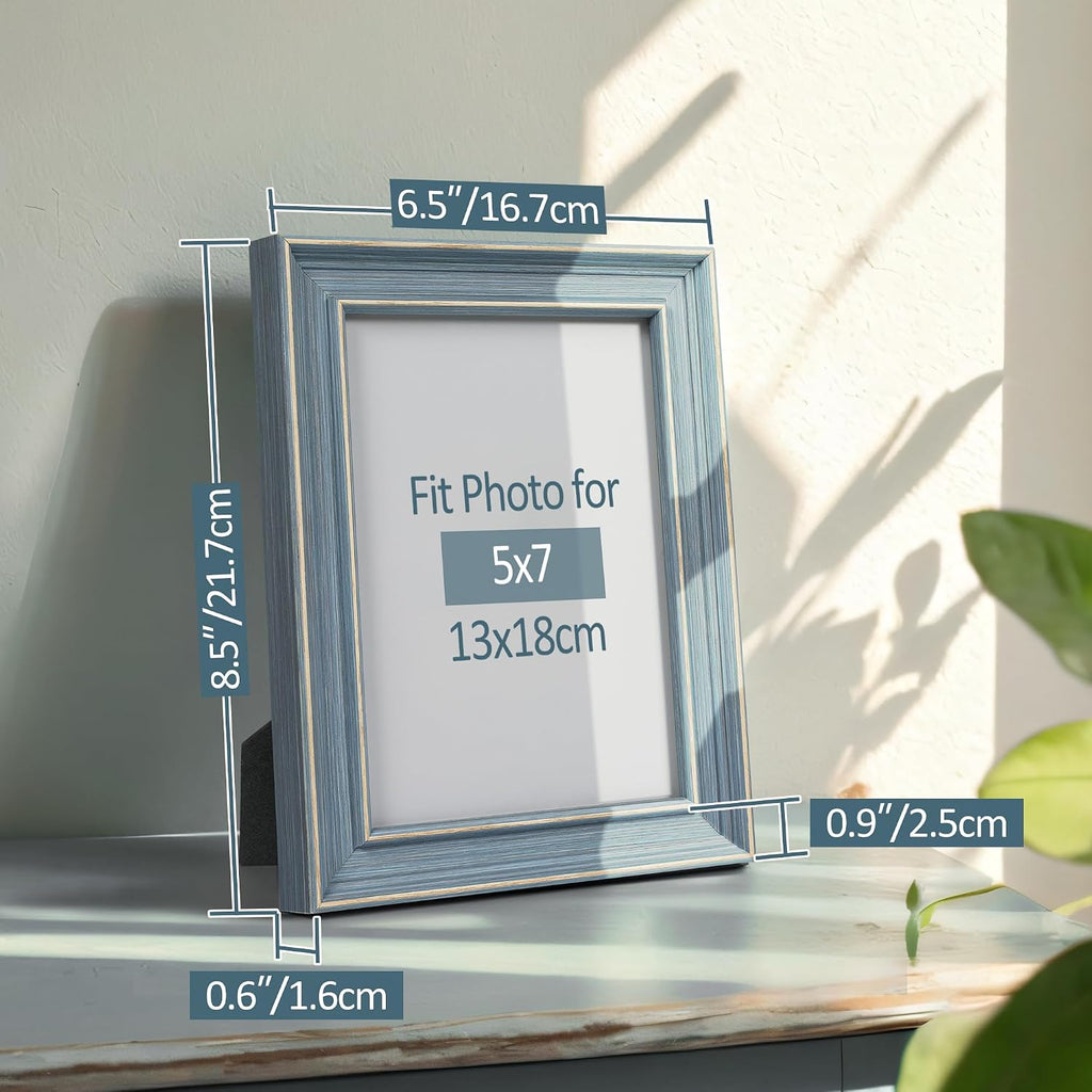 Afuly 5x7 Blue Picture Frame Vintage Coastal Photo Frame