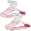 60 Pack Pink Velvet Kids Clothes Hangers - 11.6in for Ages 4-10,with 360° Swivel Hook, Non-Slip, Space-Saving Slim Felt Hangers for Kids Coats, Jackets, Dresses,Shirts, Suits & T-Shirts