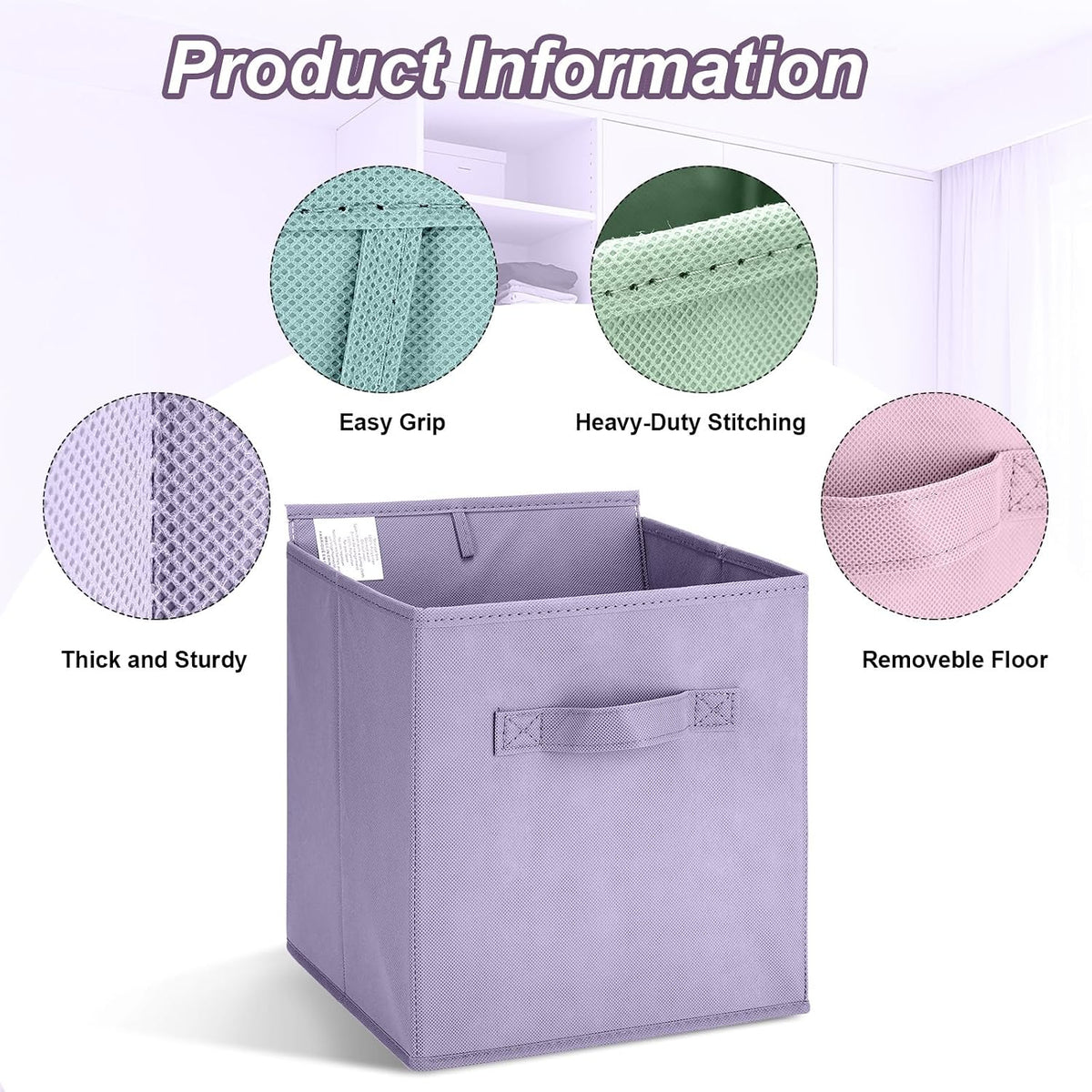 Hillban 24 Pcs Storage Cubes 11'' Collapsible Storage Bins Bulk, Pastel