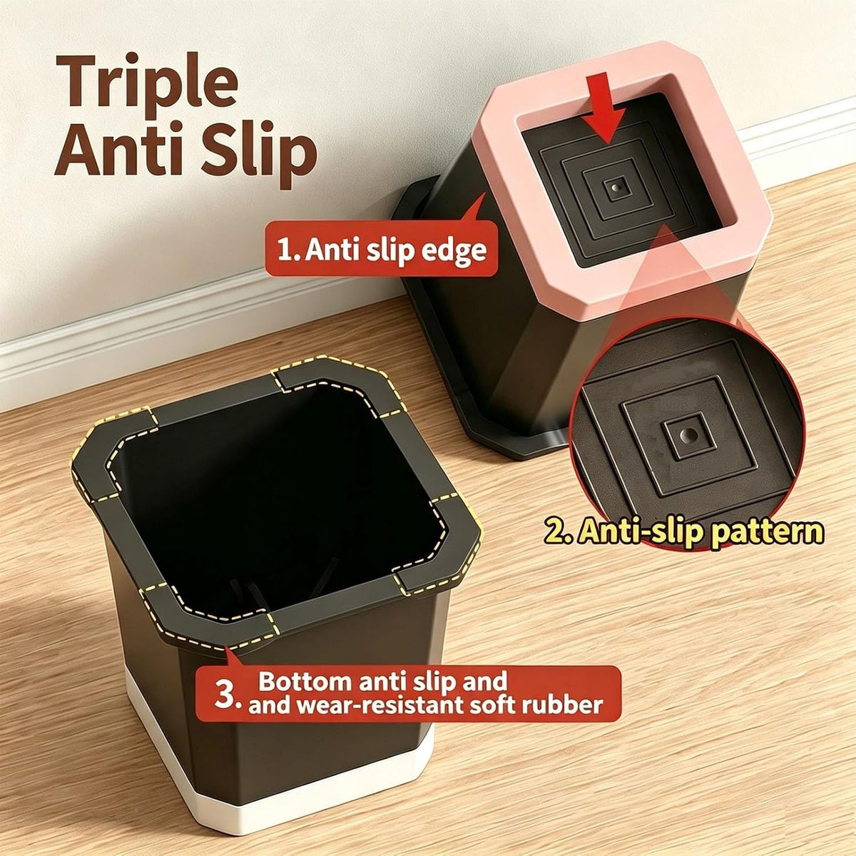 4pcs Bed Risers 4.8in, Black Heavy Duty Furniture Risers for 1100lb