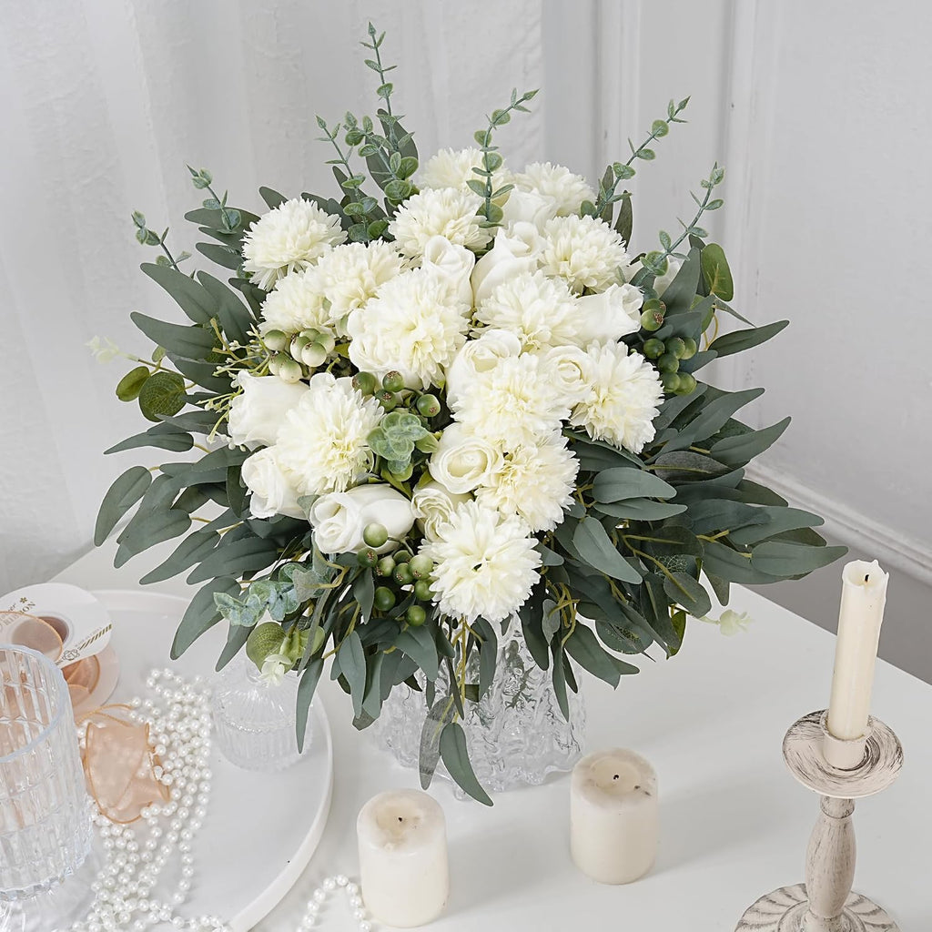 260 Pcs Mixed Eucalyptus Leaves Stems 8 Kinds Artificial Bulk Fake Silver Dollar Eucalyptus Bundle Faux Plants Greenery for DIY Wedding Vase Bouquets Floral Arrangement Engagement Decor （Green）