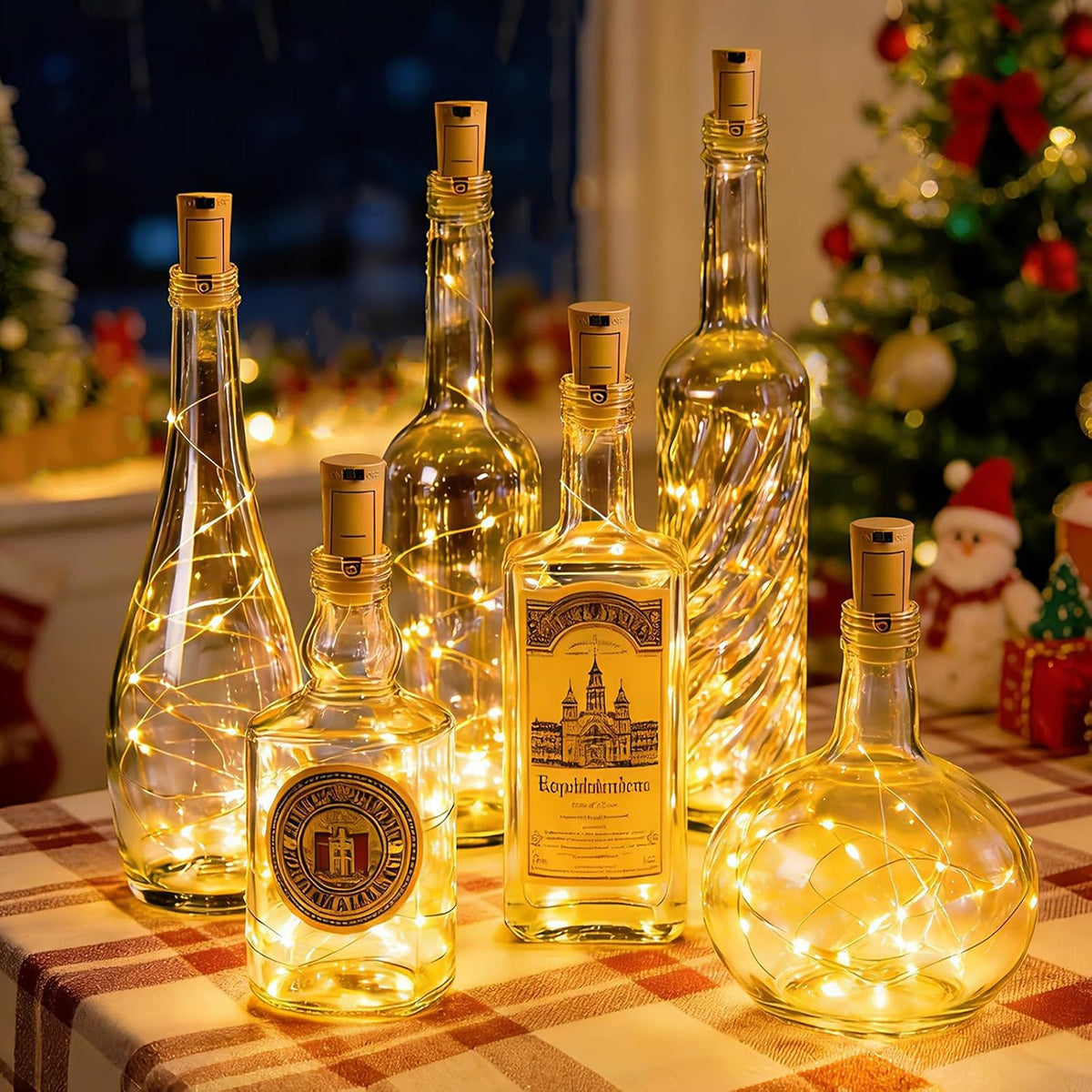 VOOKRY Wine Bottle Lights 15 Pack 20 LED Mini Cork Fairy Lights, Warm White