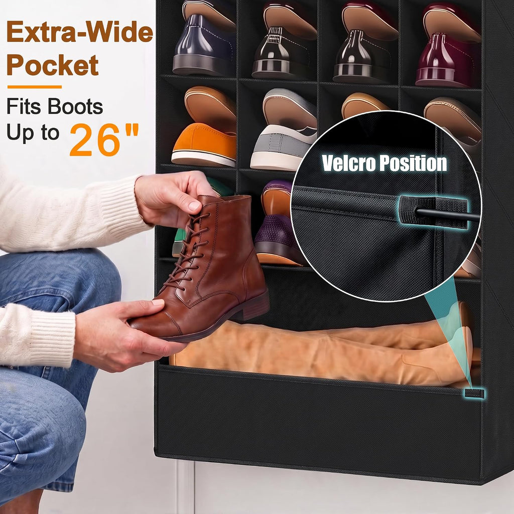 UVIAHOMI 30-40 Pairs Over the Door Shoe Organizer, 36 & 1 Big Boot Pockets