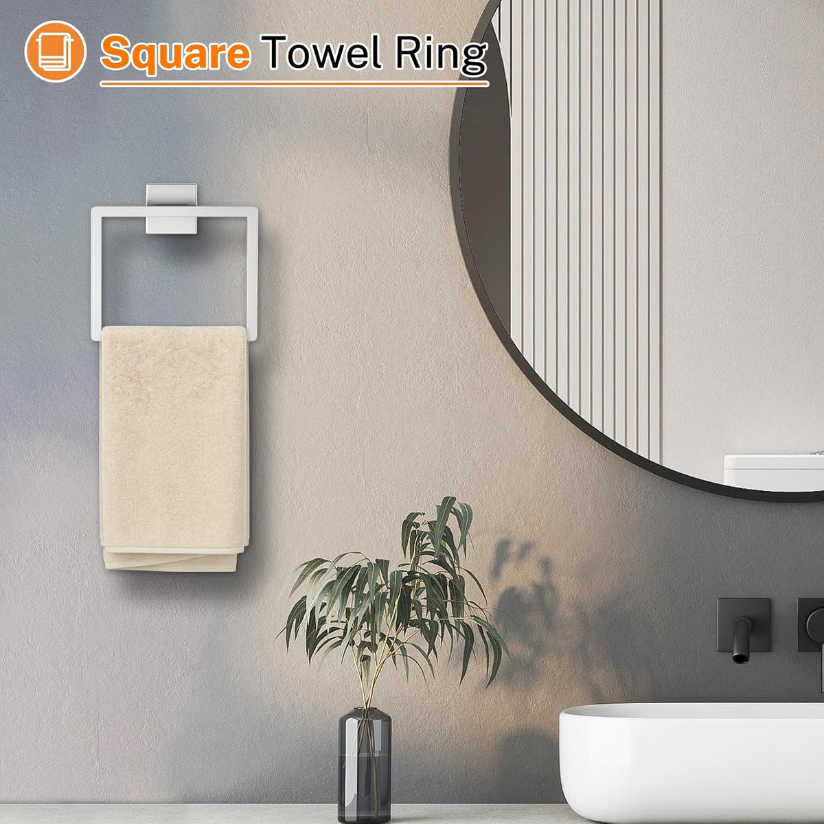 10-Piece Brushed Nickel Bathroom Hardware Set Towel Bar Set Include 23.6 inch Towel Bar,Towel Ring,Toilet Paper Holder Towel Hooks,Stainless Steel Wall Mounted Towel Rack