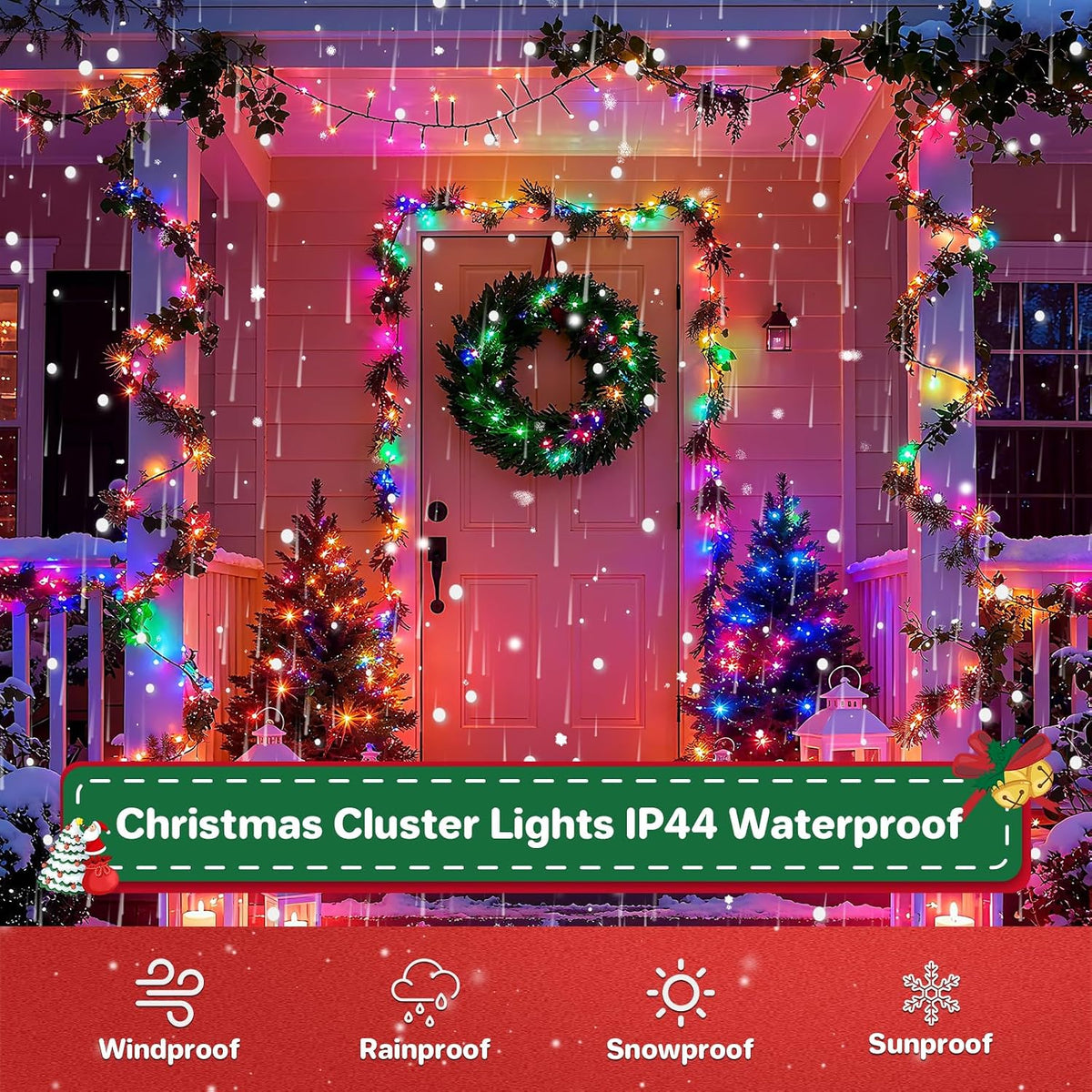 70FT 200LED Christmas Lights Plug in,Outdoor Indoor Connectable Fairy Lights with Timer and 8 Modes,Christmas Tree Lights for Garden Party Wedding Christmas Decoration(Multi-Color