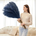 10 Pcs 39''/3.2FT Faux Pampas Grass Decor, Large Tall Fluffy Artificial Fake Flower, Bedroom Decor Boho Decor Pompas Floral for Vase Filler Farmhouse Home Wedding Decor (Blue)