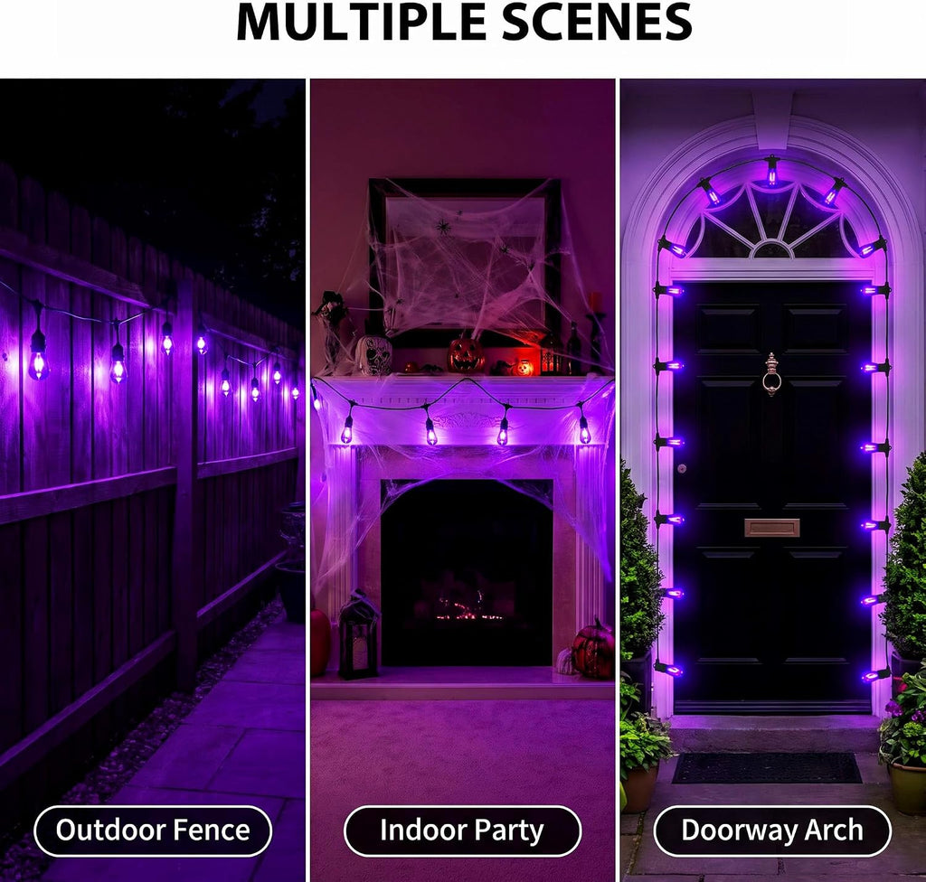 15 Pack S14 LED Purple Light Bulbs, Shatterproof 2 Watt