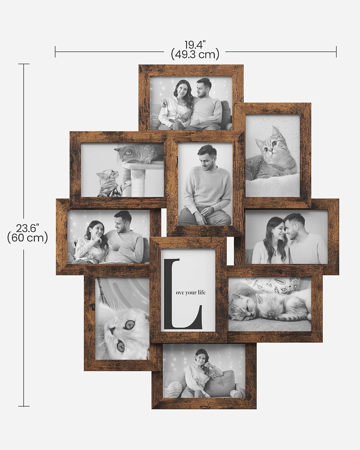 SONGMICS Collage Picture Frames for Wall Decor, 10-Pack 4x6, Glass Front