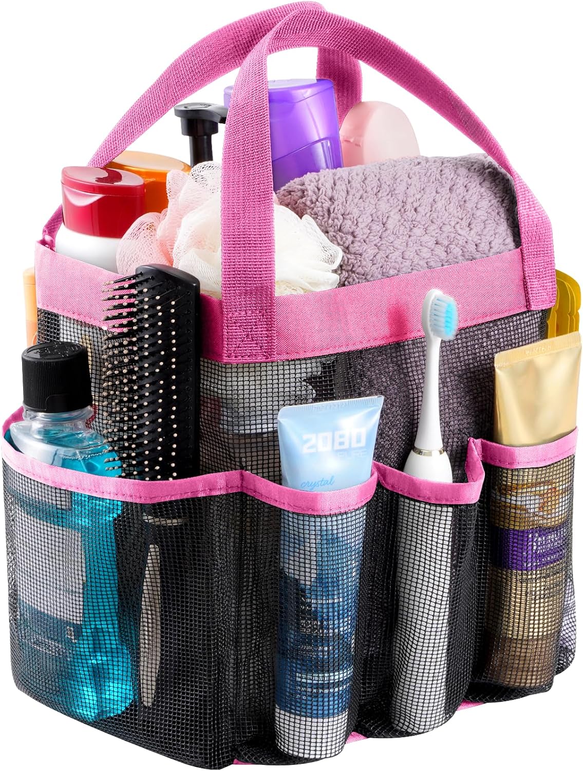 Lifewit Mesh Shower Caddy Portable, Dorm Room Essentials, 1 Pack, Pink