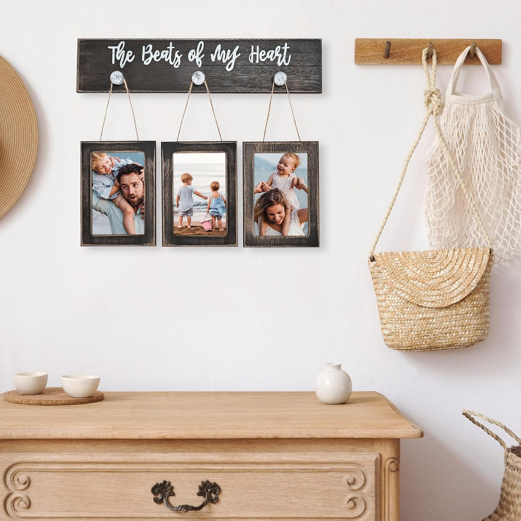 4X6 Picture Frames Collage for Wall Farmhouse Rustic Black Photo Frame