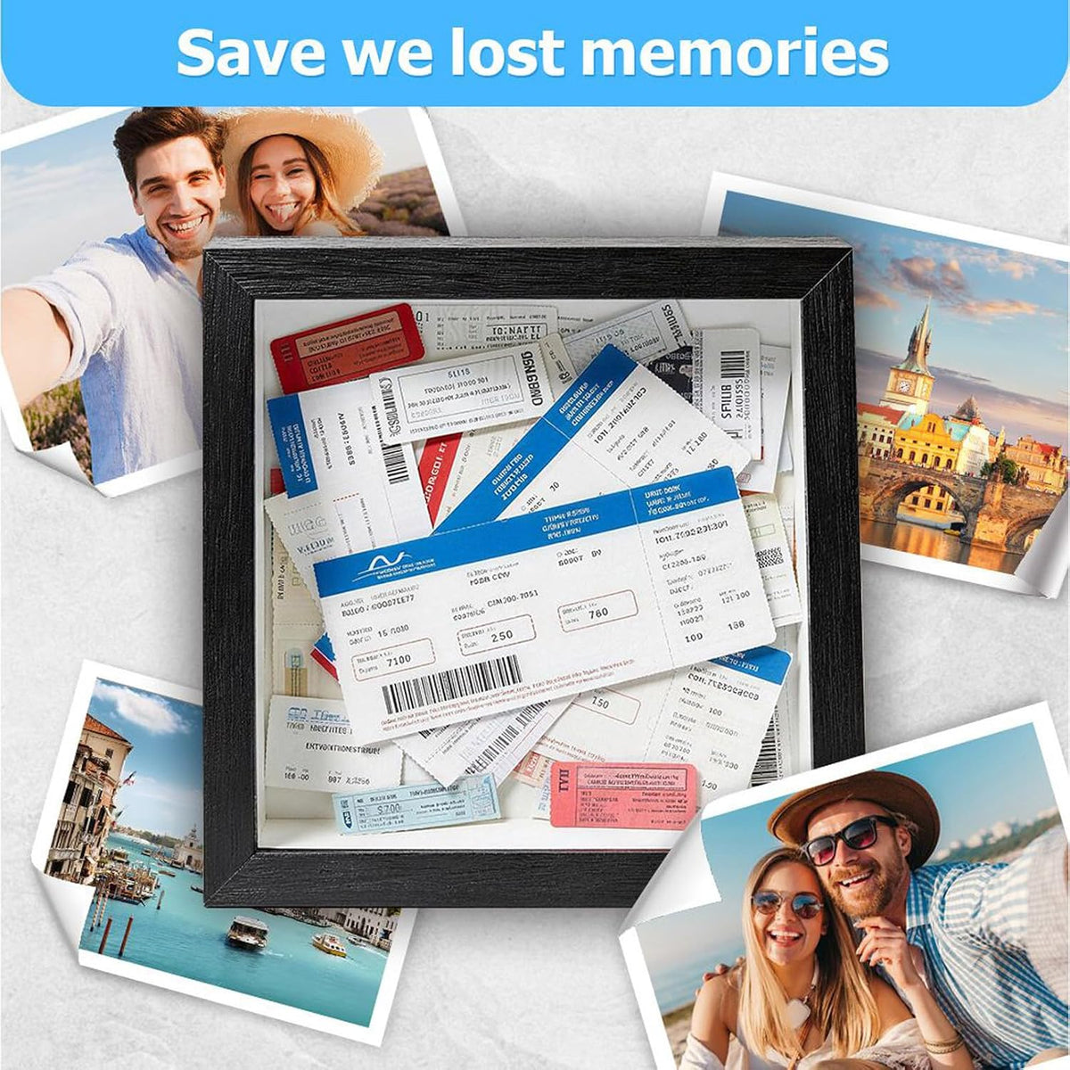 Shadow Box Frame, Suitable for Storing Various Bills and Souvenirs