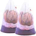 2 Pack Mesh Laundry Bags 24 x 36 Inches Drawstring Bag White