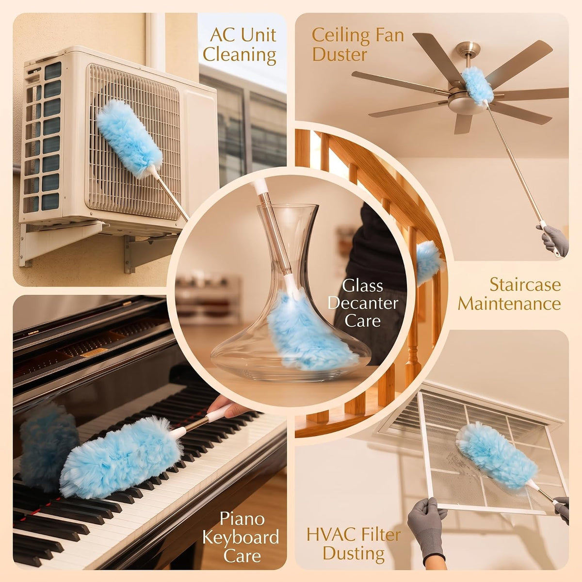 50 Count Duster Refills with 1 Handle，Compatible with Swiffer Duster