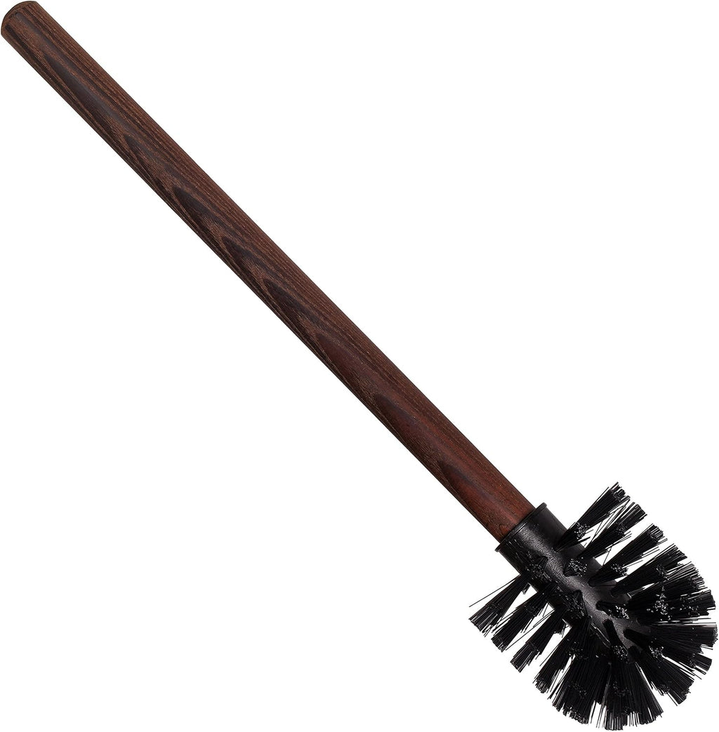 REDECKER Nylon Toilet Brush with Dark Coated Metal Holder, Oiled Thermowood Handle, Replaceable Head, Vintage Design, Made in Germany