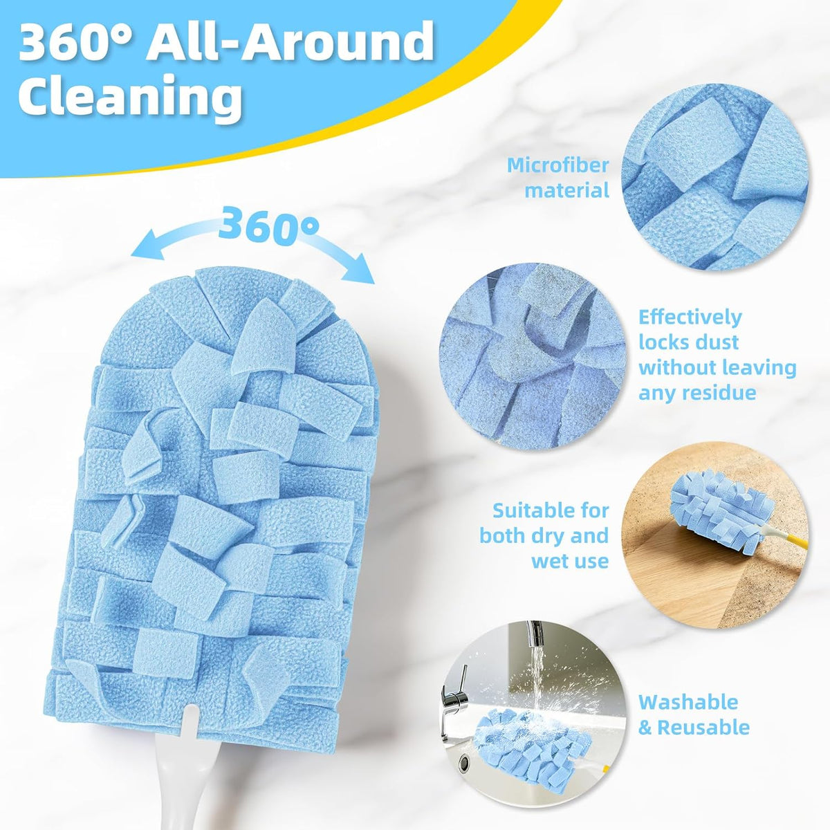 Reusable Duster Refills, Washable Duster for Swiffer (6 PCS)
