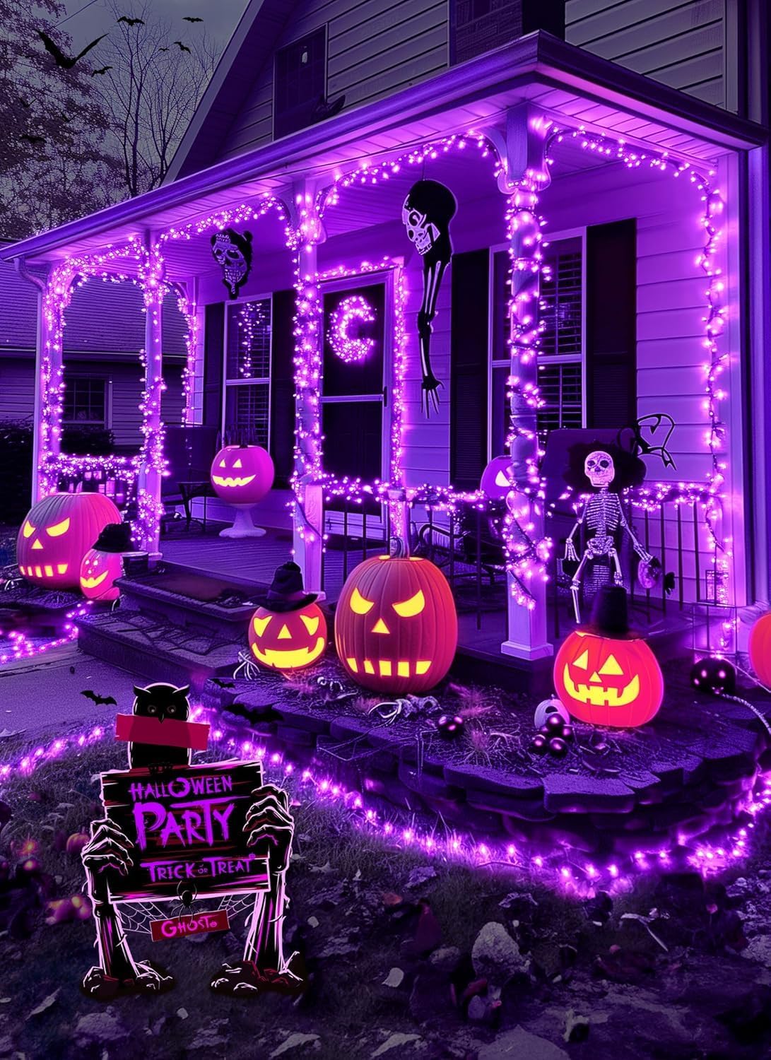 Brightown Purple Battery Operated Christmas String Lights with Timer