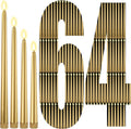 Rossesay 64 Pcs Flameless LED Taper Candle, Flickering Candles,Gold