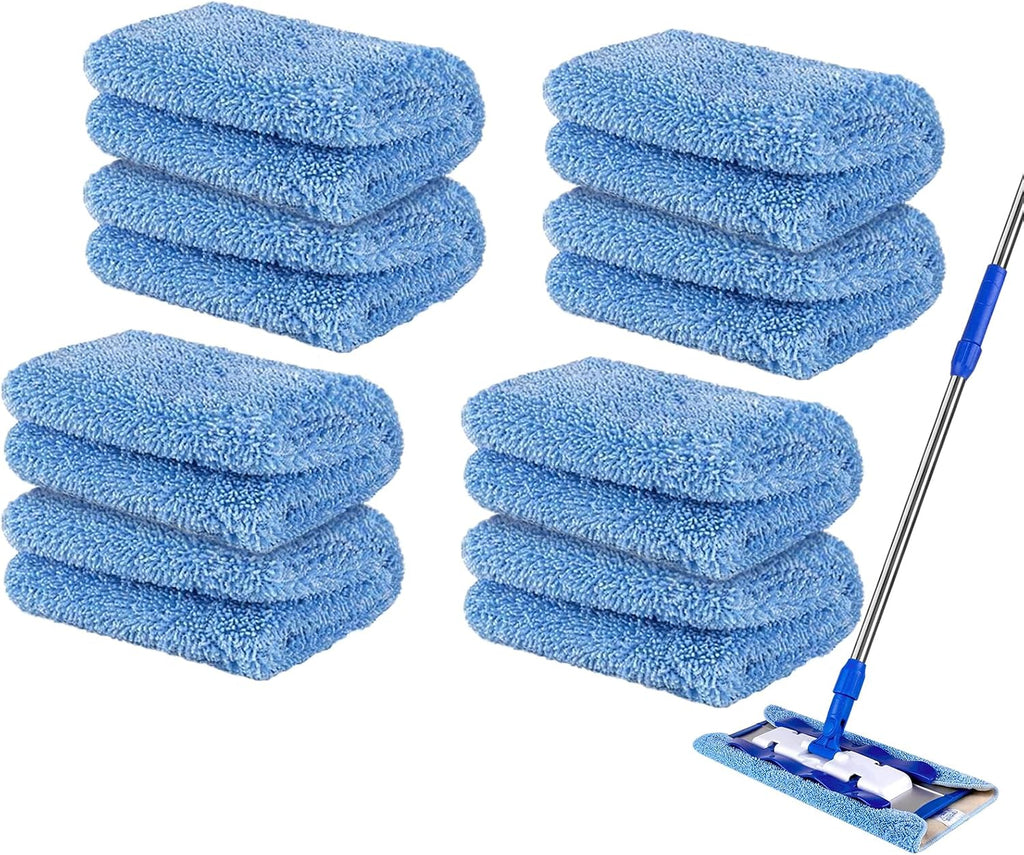 16" Microfiber Mop Pads Replacement for MR.SIGA - Reusable Washable Floor Cleaning Head for Mop (8 Packs)
