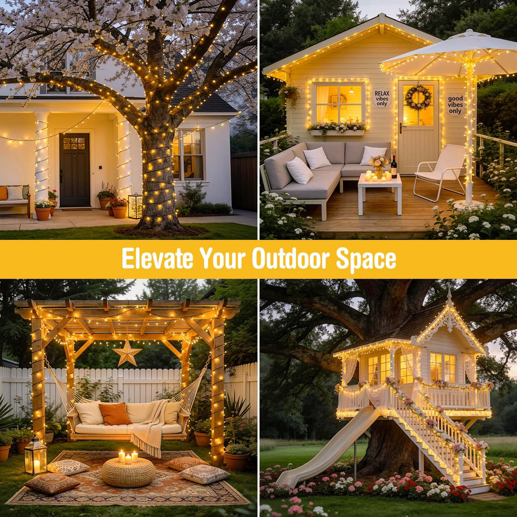 JMEXSUSS 66ft 200LED Christmas Lights Outdoor, Christmas Tree Lights Indoor (Pack of 2)