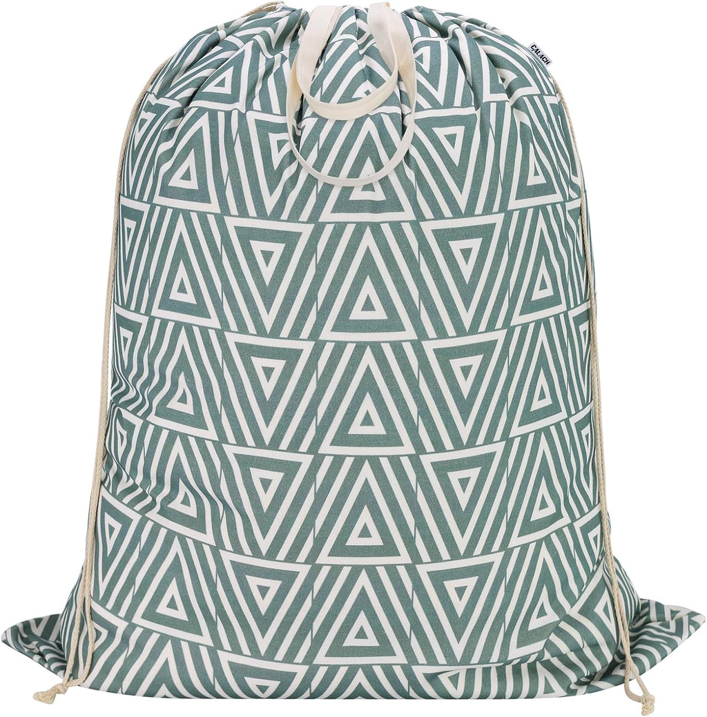 Canvas Laundry Bag 33"Wx 35"H, Heavy Duty Hamper Liner, XL Geom SlateGreen