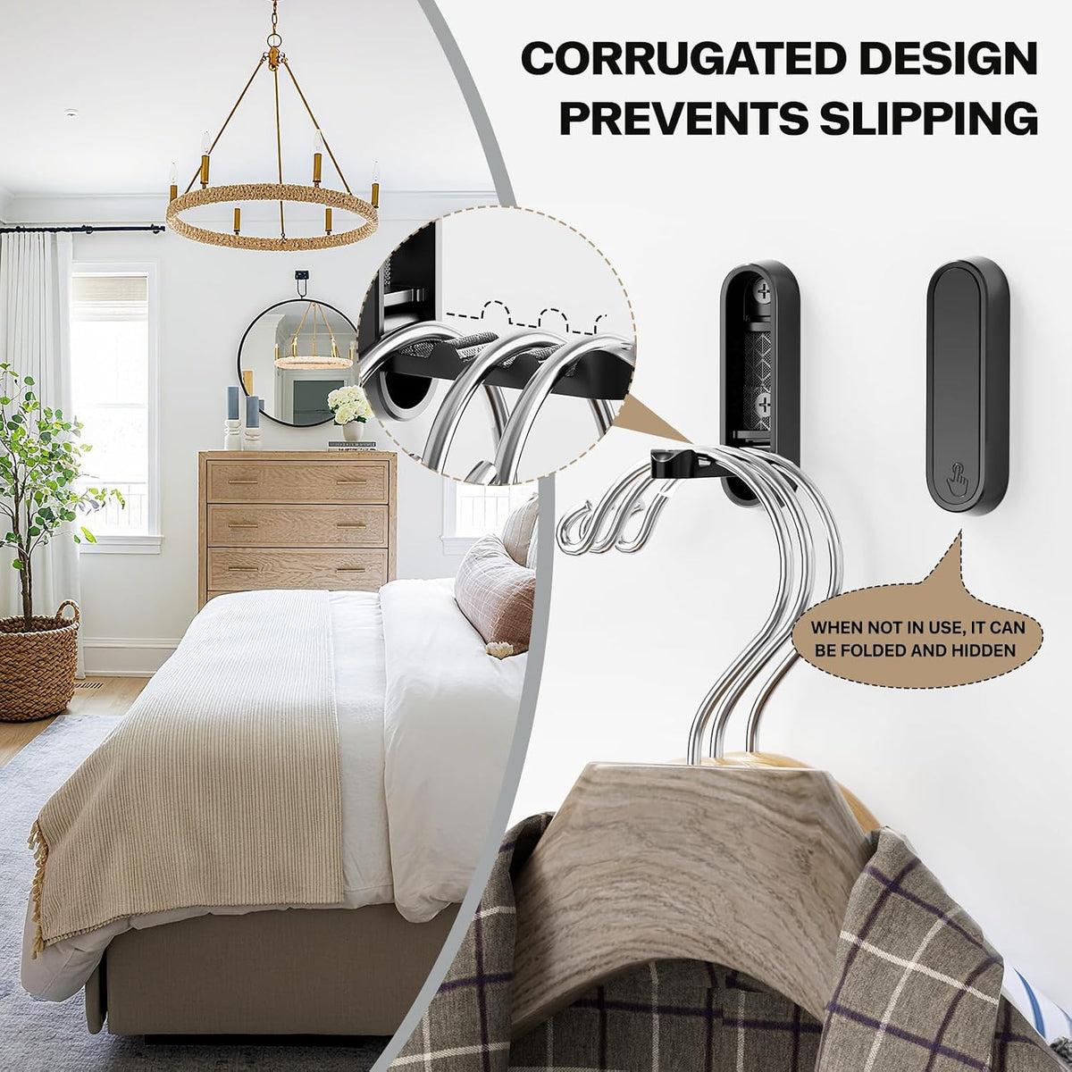 Folding Coat Hooks, Zinc Alloy Foldable Wall Hooks Heavy Duty Bathroom Towel Hooks Flip Down Towel Hooks for Hanging Coat Towels Clothes Hat Bags Keys 2 Pack (2, Black)