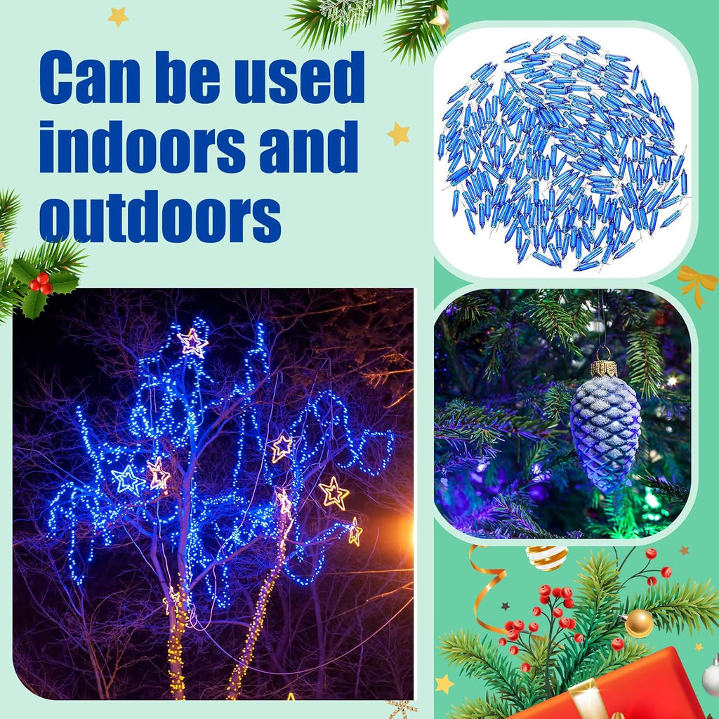 Remagr 70 Pcs 3.5v Christmas Mini Light Bulbs Holiday Decor, Blue