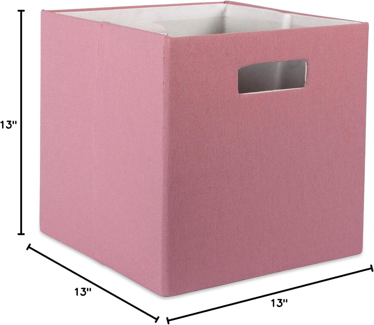 DII Fabric Storage Cube Organizer Bin 13x13x13 Foldable, Rose