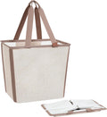 STORAGE MANIAC Collapsible Laundry Basket, 16.9 Gal. Large Pop-up Laundry Hamper with Long Carry Handles, Space-Saving Foldable Clothes Hamper with Bottom Elastic Band, Travel Laundry Bags, Oat Beige