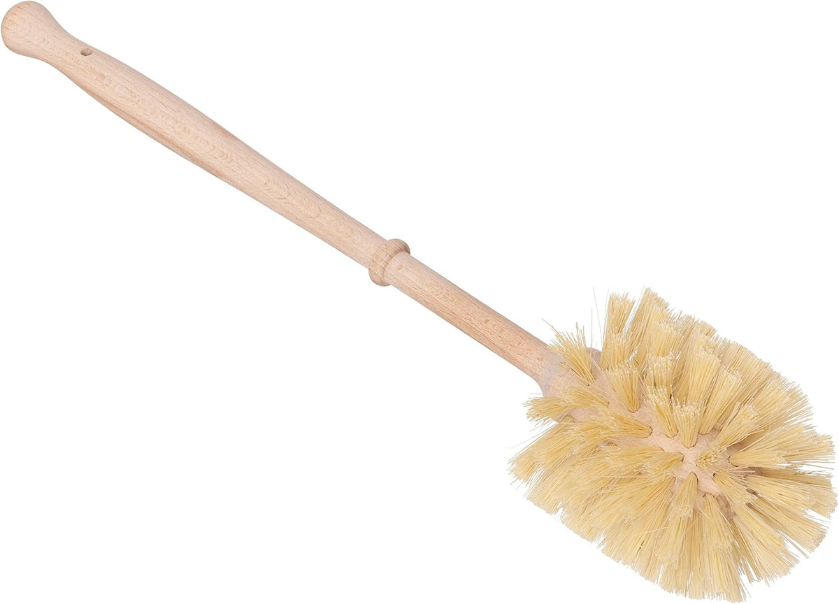 Redecker Toilet Brush and Stand, Tampico Fiber, Oiled Beechwood