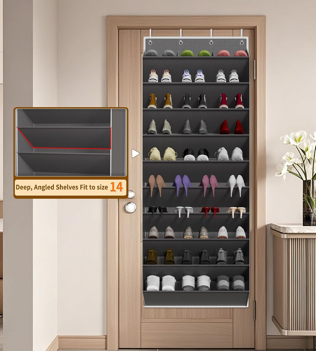 TAHAVICE Over the Door Shoe Organizer, Hanging Shoe Organizer with 30 Pairs