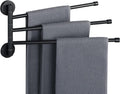 Alise 3 Arm Swivel Towel Rack, Matte Black Swivel Out Towel Bar, 13.9 Inch