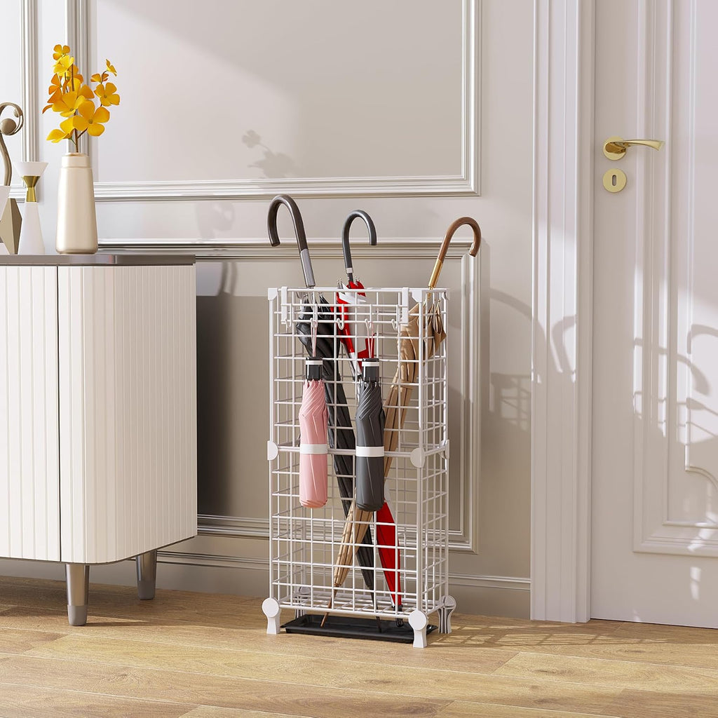 AWTATOS Umbrella Holder Entryway, Umbrella Stand Freestanding, White