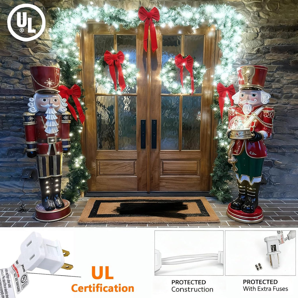 50 Counts Cool White LED Christmas Lights, 25ft Commercial Grade Outdoor String Lights - Waterproof UL Certified White Wire with 5mm Wide Angle Bulbs for Christmas Tree, Indoor & Outdoor Decor