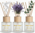 Reed Diffuser Set, Binca Vidou Lavender, Eucalyptus & Sea Salt 1.69oz x 3