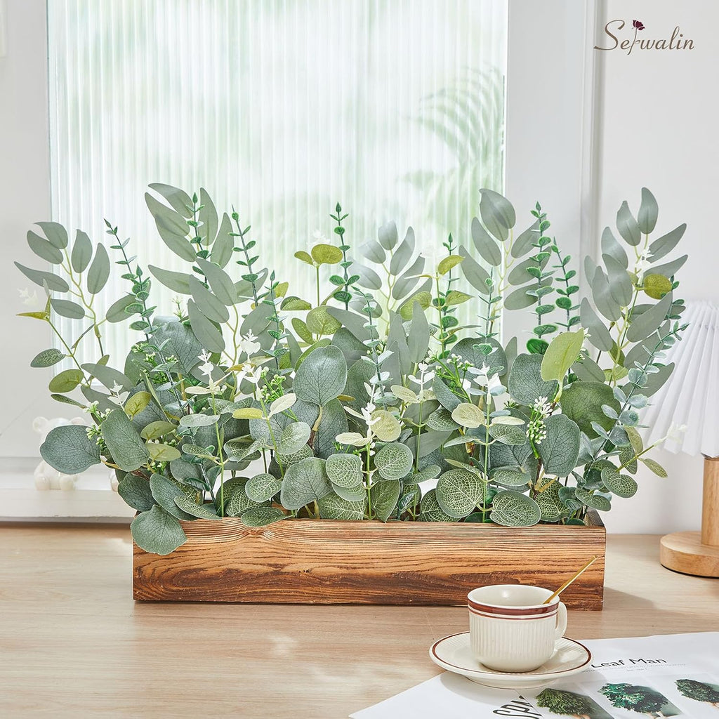 Serwalin 200PCS Mixed Eucalyptus Stems, Greenery Stems for Centerpieces