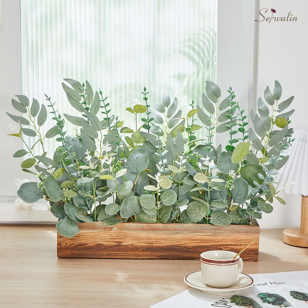 Serwalin 200PCS Mixed Eucalyptus Stems, Greenery Stems for Centerpieces