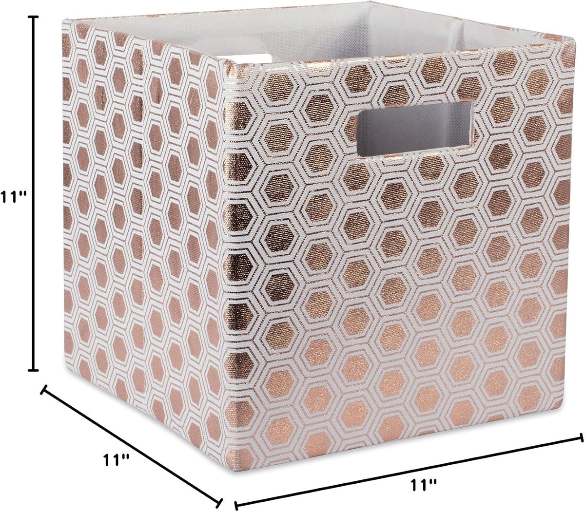 DII Collapsible Polyester Storage Cube, Honeycomb, Copper, Small