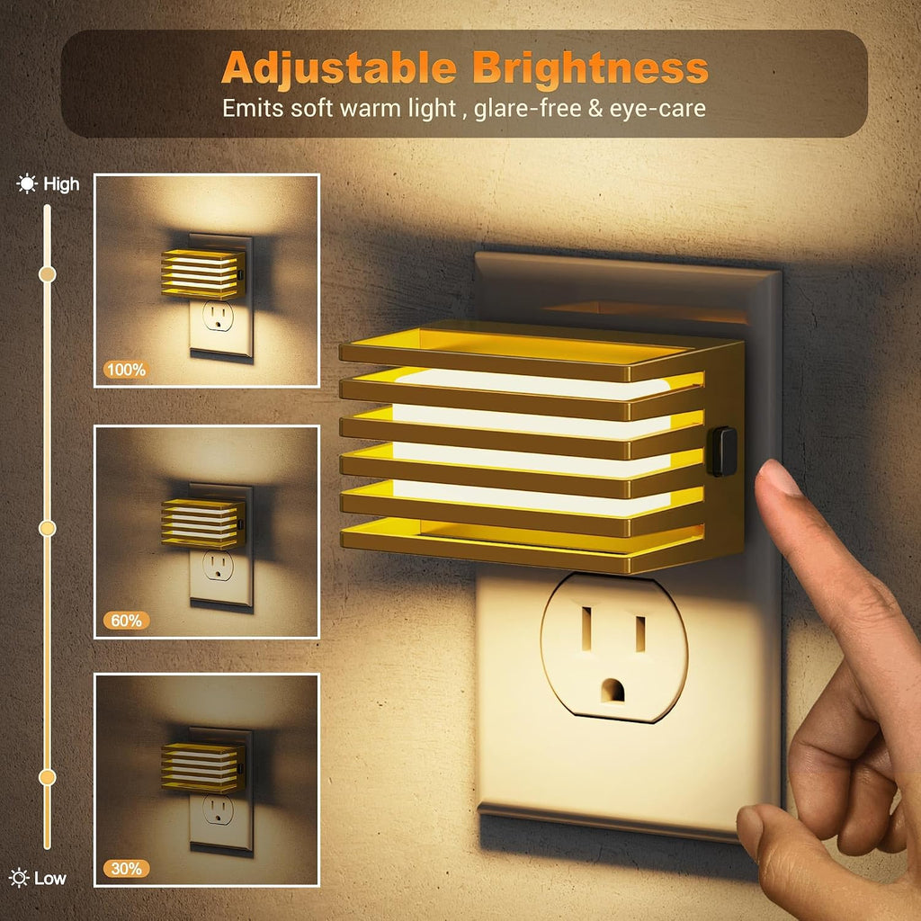 JandCase LED Night Light, Gold Night Lights Plug into Wall Dusk to Dawn