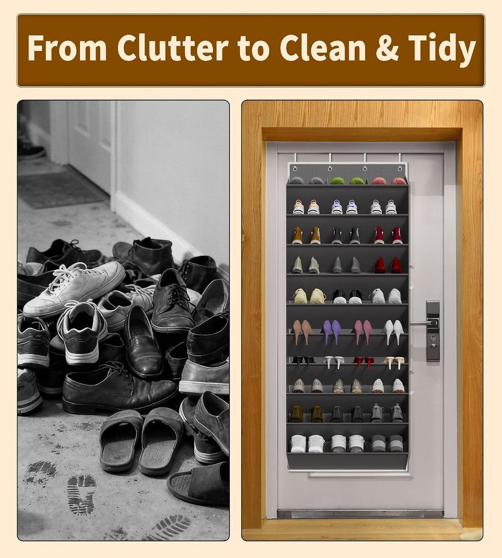 TAHAVICE Over the Door Shoe Organizer, Hanging Shoe Organizer with 30 Pairs