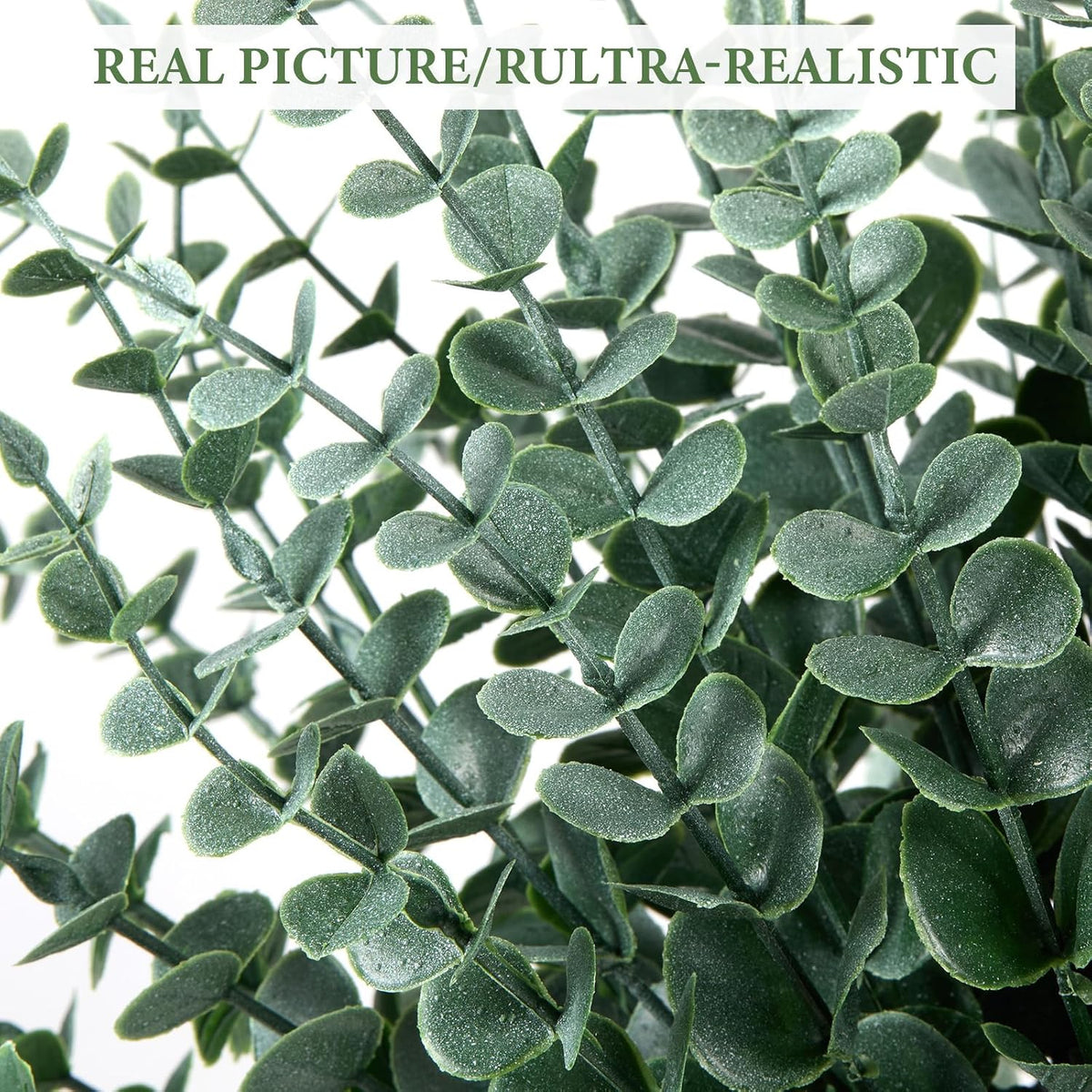 40pcs Eucalyptus Stems Artificial Eucalyptus Leaves Stems,Fake Eucalyptus Plants Real Touch Faux Flower for Home Office Flowers Bouquet Centerpiece Wedding Garden Decoration Farmhouse Home Decor