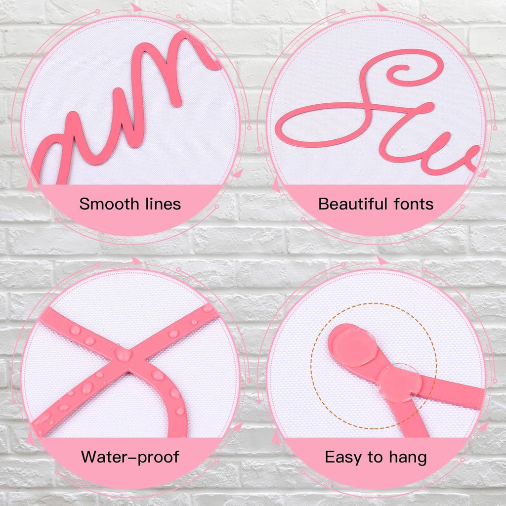 Zzbakress Sweet Dreams Metal Bedroom Wall Decor, Pink,Farmhouse